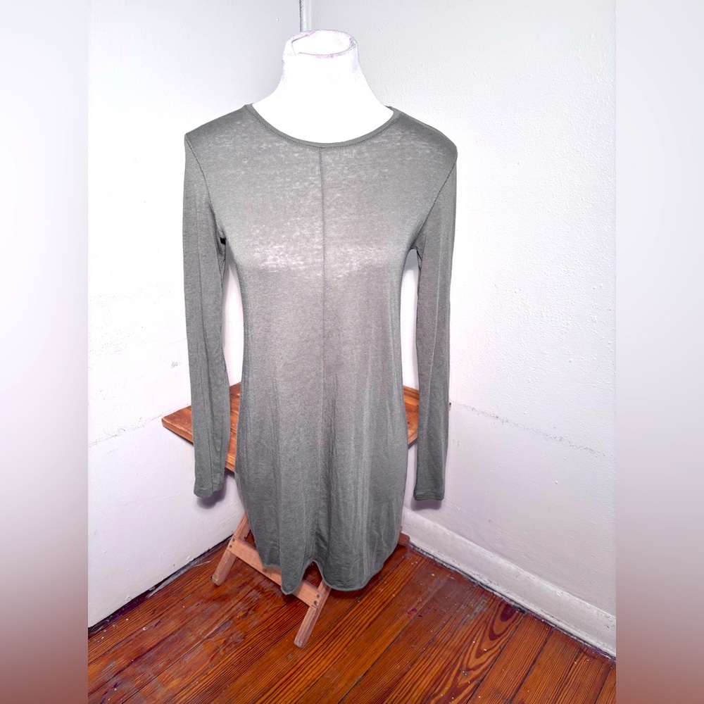 H&M Long Sleeve High/ low hem Burnout Dress